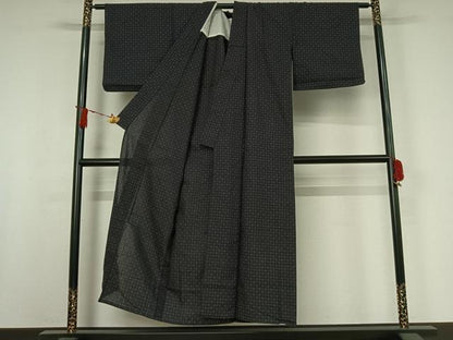 平和屋着物▽小紋　単衣　幾何学文様　AABI9526jh