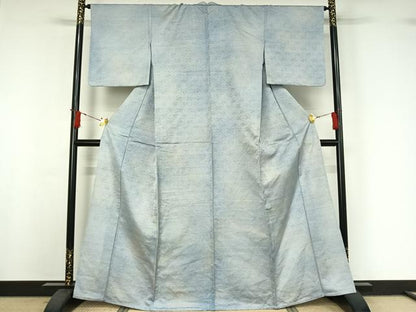 平和屋着物▽上質な小紋　単衣　霞文　正絹　逸品　AABI9531jh