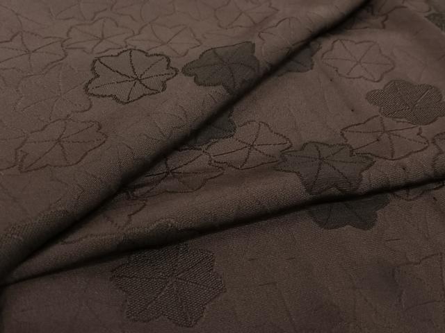 平和屋着物▽上質な小紋　単衣　舞葉文　正絹　逸品　AABI9534jh