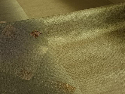 平和屋着物▽訪問着　単衣　竹屋町刺繍　菱文　暈し染め　金銀彩　正絹　逸品　AABI9538jh