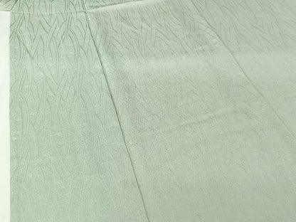 平和屋着物▽上質な色無地　単衣　流水地紋　青磁鼠色　正絹　逸品　AABI9544jh