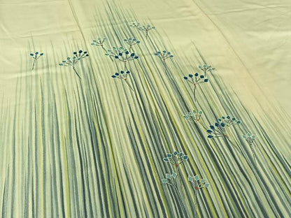 平和屋着物▽訪問着　単衣　刺繍　草花文　正絹　逸品　AABI9549jh