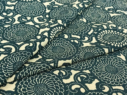 平和屋着物▽上質な小紋　単衣　型染め　花唐草文　高島屋扱い　正絹　逸品　AABI9550jh