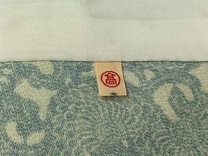 平和屋着物▽上質な小紋　単衣　型染め　花唐草文　高島屋扱い　正絹　逸品　AABI9550jh