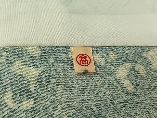 平和屋着物▽上質な小紋　単衣　型染め　花唐草文　高島屋扱い　正絹　逸品　AABI9550jh