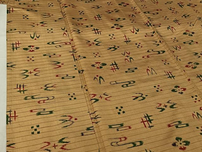 平和屋着物▽上質な紬　単衣　琉球絣　正絹　逸品　AABI9552jh