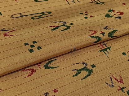 平和屋着物▽上質な紬　単衣　琉球絣　正絹　逸品　AABI9552jh