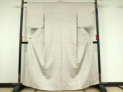 平和屋着物▽上質な小紋　単衣　幾何学文様　正絹　逸品　AABI9555jh