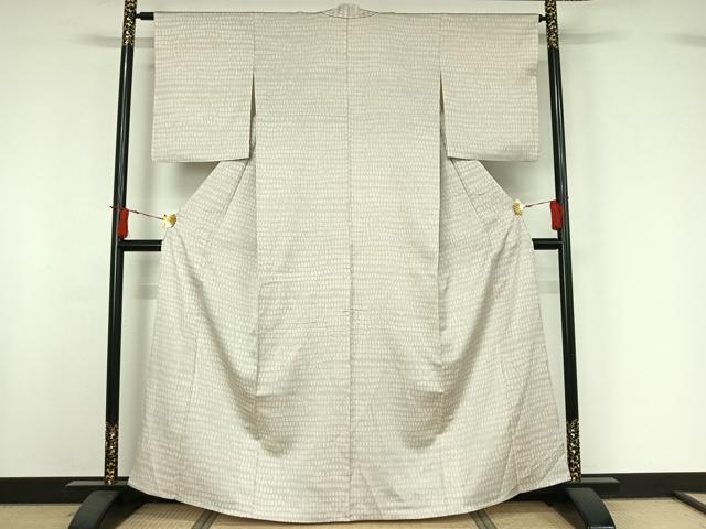 平和屋着物▽上質な小紋　単衣　幾何学文様　正絹　逸品　AABI9555jh