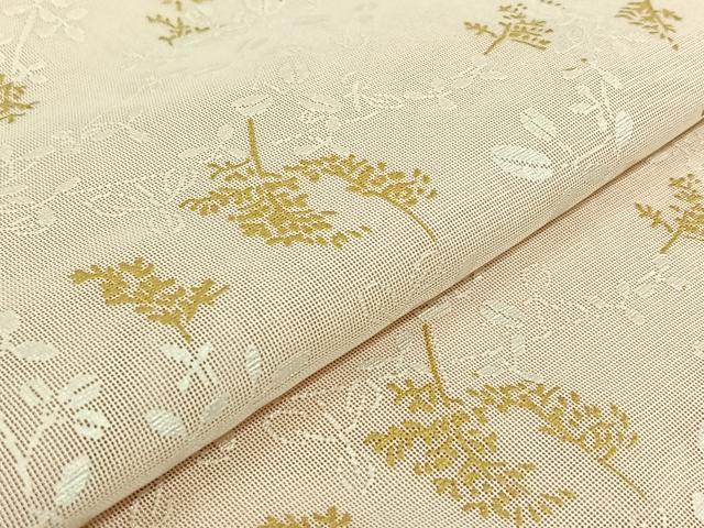 平和屋着物▽上質な小紋　無双　紗袷　紗×紗　草花文　金銀彩　正絹　逸品　AABI9556jh