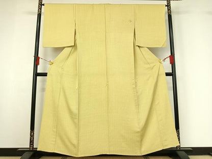 平和屋着物▽上質な小紋　単衣　格子　正絹　逸品　AABI9562jh
