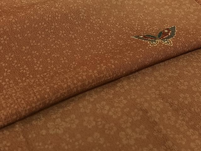 平和屋着物▽小紋　単衣　舞蝶文　洗える着物　AABI9563jh