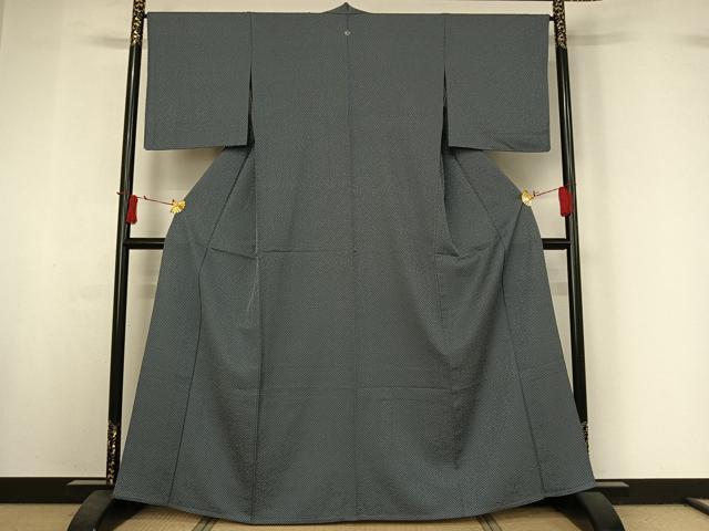 平和屋着物▽江戸小紋　単衣　花菱文　正絹　逸品　AABI9565jh