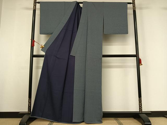 平和屋着物▽江戸小紋　単衣　花菱文　正絹　逸品　AABI9565jh