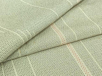 平和屋着物▽本塩沢　単衣　110亀甲　変わり縞　正絹　逸品　AABI9566jh