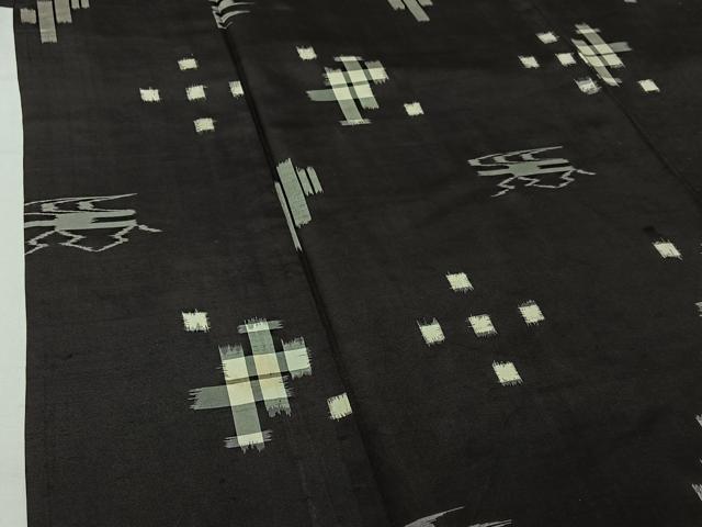 平和屋着物▽本場琉球絣　単衣　飛鳥文　正絹　逸品　AABI9569jh