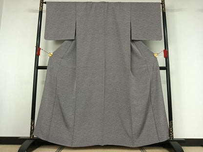 平和屋着物▽上質な小紋　単衣　草花文　正絹　逸品　AABI9572jh