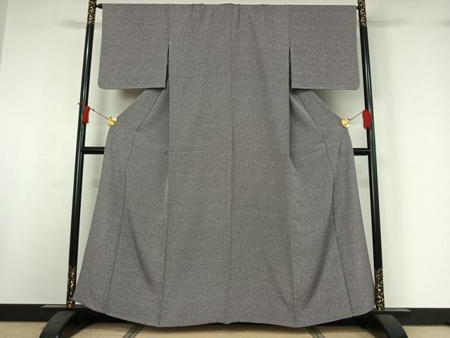 平和屋着物▽上質な小紋　単衣　草花文　正絹　逸品　AABI9572jh