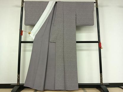 平和屋着物▽上質な小紋　単衣　草花文　正絹　逸品　AABI9572jh