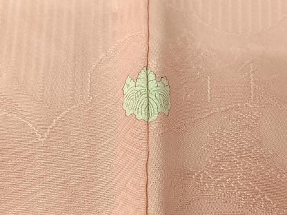 平和屋着物▽上質な色無地　単衣　雲取り吉祥花地紋　虹色　正絹　逸品　AABI9585jh
