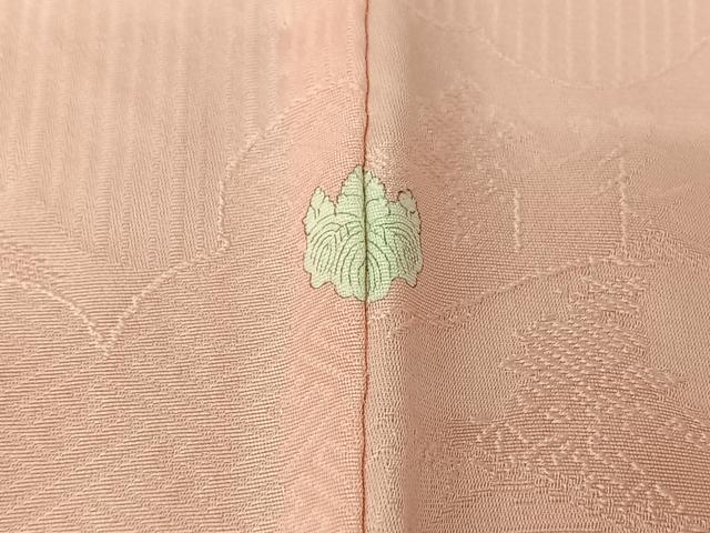 平和屋着物▽上質な色無地　単衣　雲取り吉祥花地紋　虹色　正絹　逸品　AABI9585jh