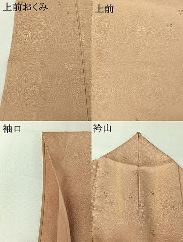 平和屋着物▽上質な小紋　単衣　萩文　正絹　逸品　AABI9589jh