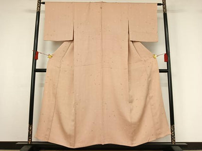 平和屋着物▽上質な小紋　単衣　萩文　正絹　逸品　AABI9589jh