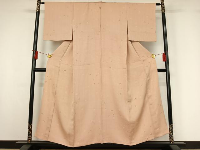 平和屋着物▽上質な小紋　単衣　萩文　正絹　逸品　AABI9589jh