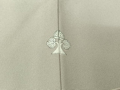 平和屋着物▽訪問着　小倉貞右　単衣　刺繍　流水枝花文　暈し染め　金糸　金彩　正絹　逸品　AABI9593jh