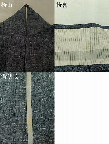 平和屋着物▽上質な紬　単衣　花間道　正絹　逸品　AABI9596jh