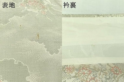 平和屋着物▽本場大島紬　単衣　白大島　120亀甲　雪輪花文　正絹　逸品　AABI9599jh