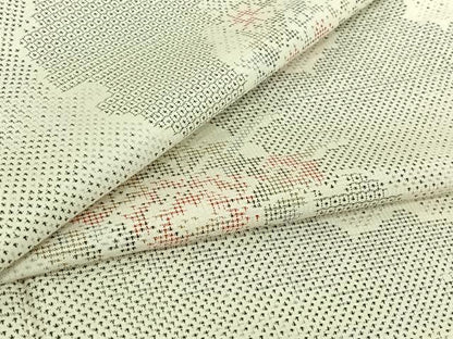平和屋着物▽本場大島紬　単衣　白大島　120亀甲　雪輪花文　正絹　逸品　AABI9599jh