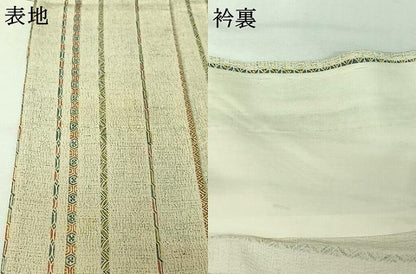 平和屋着物▽お召　単衣　縞　正絹　逸品　AABI9601jh