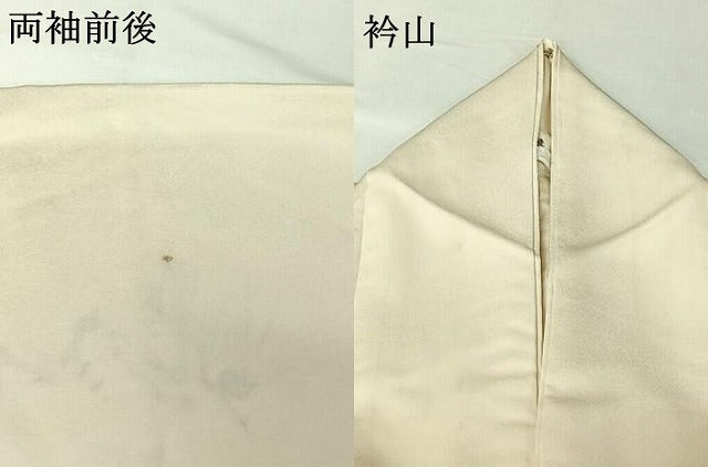 平和屋着物▽訪問着　単衣　手描き　松文　鳥　正絹　逸品　AABI9604jh