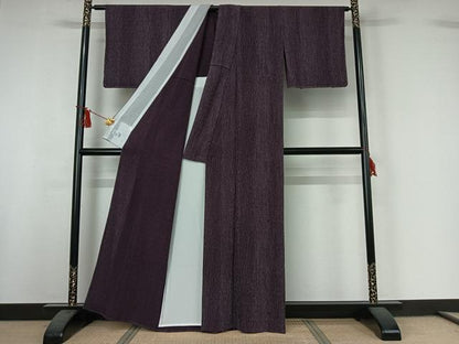 平和屋着物▽洗える最高級着物　＜英＞はなぶさ謹製　小紋　単衣　網目文　未使用　AABI9606jh