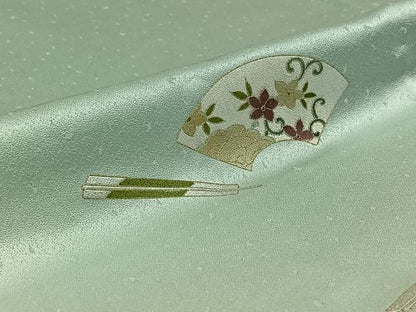 平和屋着物▽訪問着　単衣　地紙花文　暈し染め　金銀彩　正絹　逸品　AABI9611jh