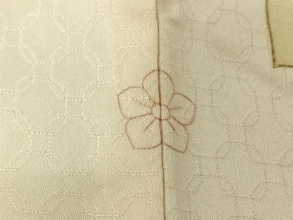 平和屋着物▽銀座きしや　訪問着　単衣　刺繍　横段花文　金彩　たとう紙付き　正絹　逸品　AABI9612jh