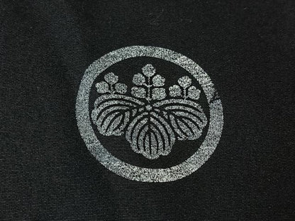 平和屋着物▽男性　黒紋付　単衣　暗黒色　キングサイズ　洗える着物　AABI9622jh