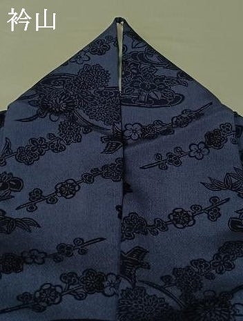 平和屋着物▽上質な小紋　単衣　型染め　流水花鳥文　鬼しぼ縮緬　正絹　逸品　AABI9634jh