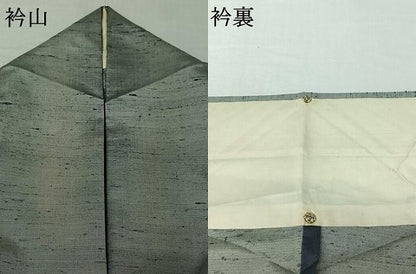 平和屋着物▽訪問着　単衣　紬地　霞文　正絹　逸品　AABI9638jh