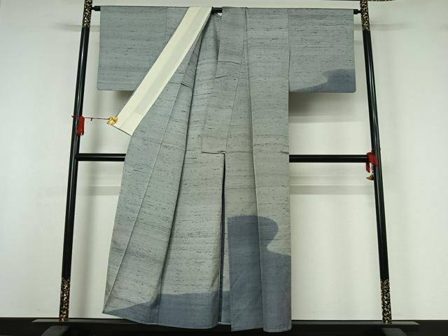 平和屋着物▽訪問着　単衣　紬地　霞文　正絹　逸品　AABI9638jh