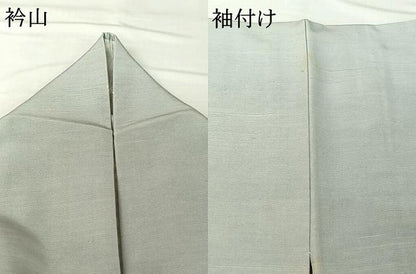 平和屋着物▽上質な紬 単衣 色無地 月白色 正絹 逸品 AABI9639jh
