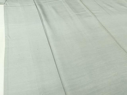 平和屋着物▽上質な紬 単衣 色無地 月白色 正絹 逸品 AABI9639jh