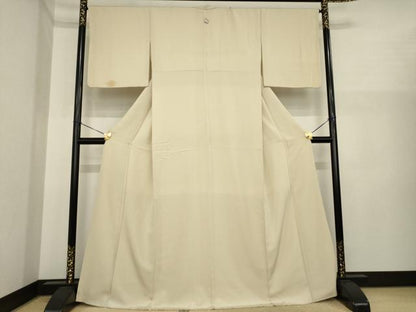 平和屋着物●上質な色無地　枯色　正絹　逸品　AABI9641ck