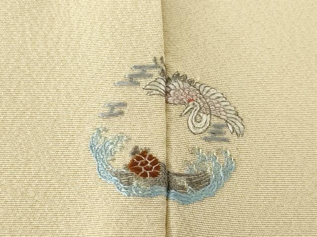 平和屋着物●上質な色無地　枯色　正絹　逸品　AABI9641ck