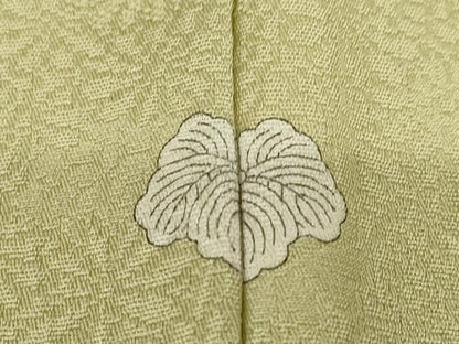 平和屋着物●上質な色無地　花尽くし地紋　榛色　正絹　逸品　AABI9643ck