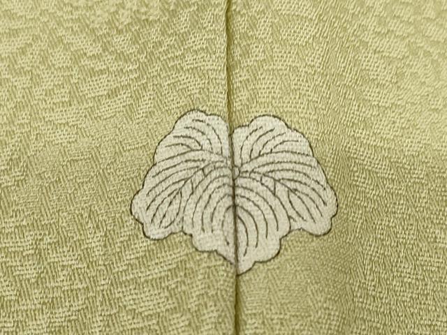平和屋着物●上質な色無地　花尽くし地紋　榛色　正絹　逸品　AABI9643ck