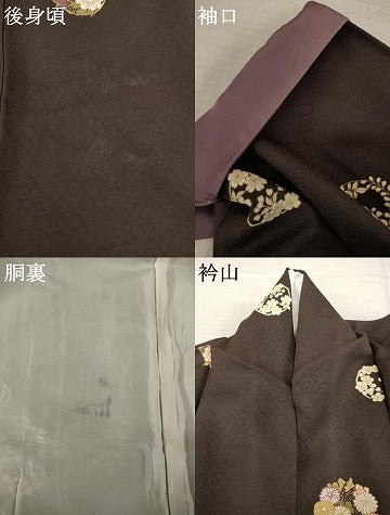 平和屋着物●上質な小紋　花丸文　金彩　正絹　逸品　AABI9644ck
