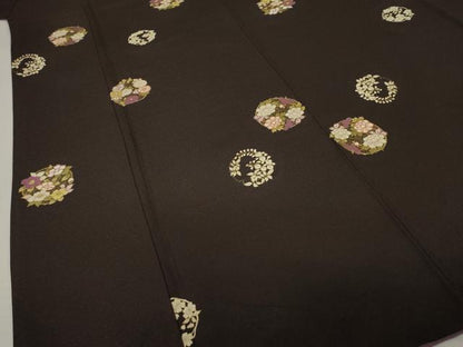 平和屋着物●上質な小紋　花丸文　金彩　正絹　逸品　AABI9644ck