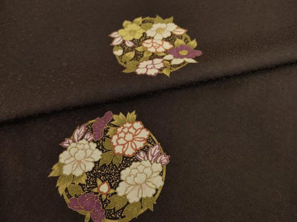 平和屋着物●上質な小紋　花丸文　金彩　正絹　逸品　AABI9644ck